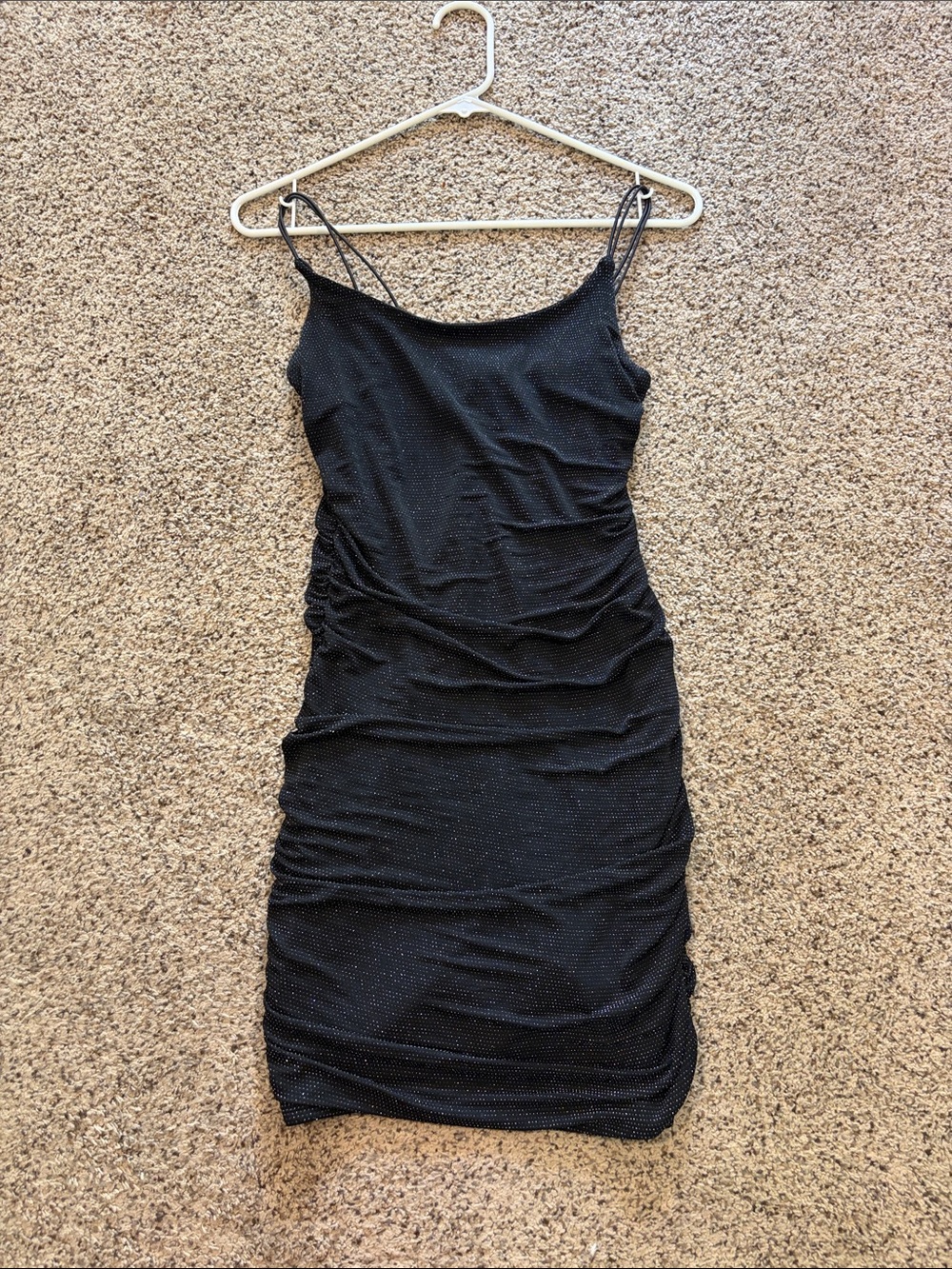 Altar'd State Black Sleeveless Ruched Mini Dress